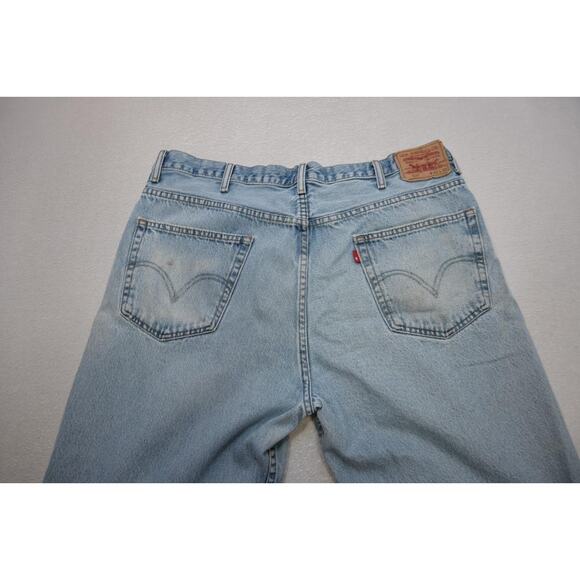 Levi's 550 Relaxed Fit Straight Blue Denim Jeans Rugged Mens Sz 40 x 31(Altered) - Picture 14 of 16